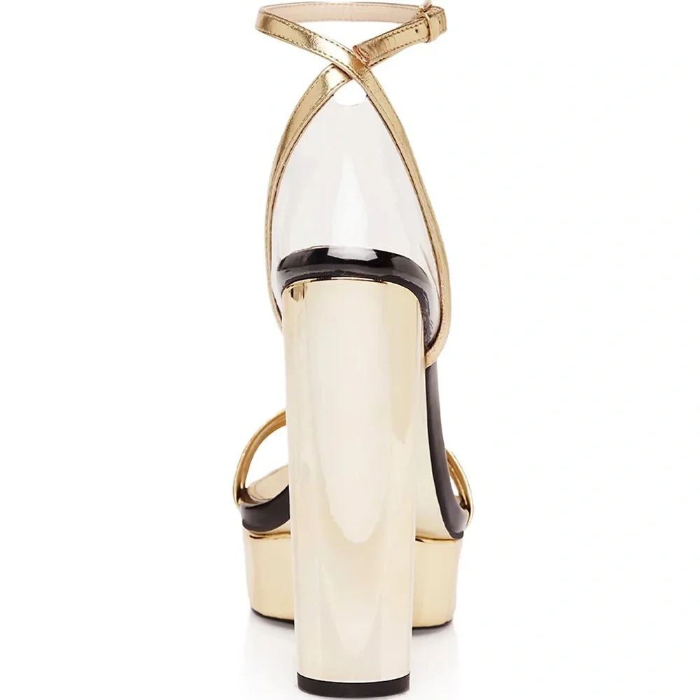 ❤️❤️ Jessica Rich Women's GPS Gold Ankle Strap Platform Sandals❤️new
